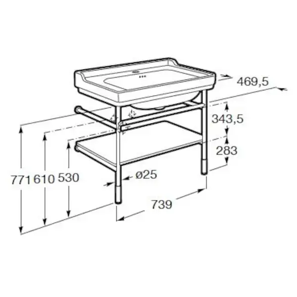 Консоль з умивальником Roca Carmen 80 (A851370425)