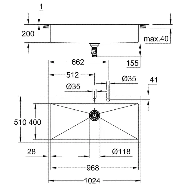 Мийка для кухні із нержавіючої сталі Grohe K800 (31586SD1)
