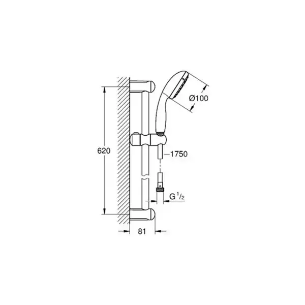 Набор смесителей для ванны 3-в-1 Grohe Bau Edge S (цвет - хром) (123265S) фото 4 Aquada.com.ua