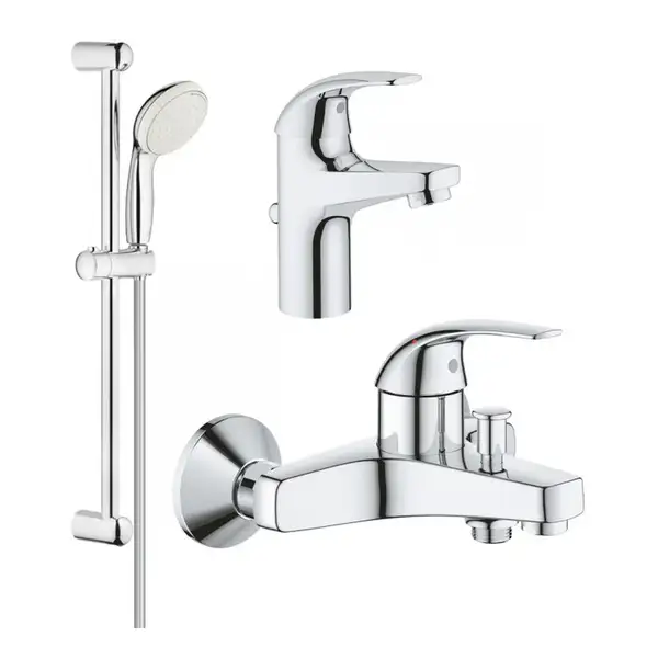 Набір змішувачів для ванної Grohe Curve з душовим гарнітуром New Tempesta Classic, хром (UA122217S0A)