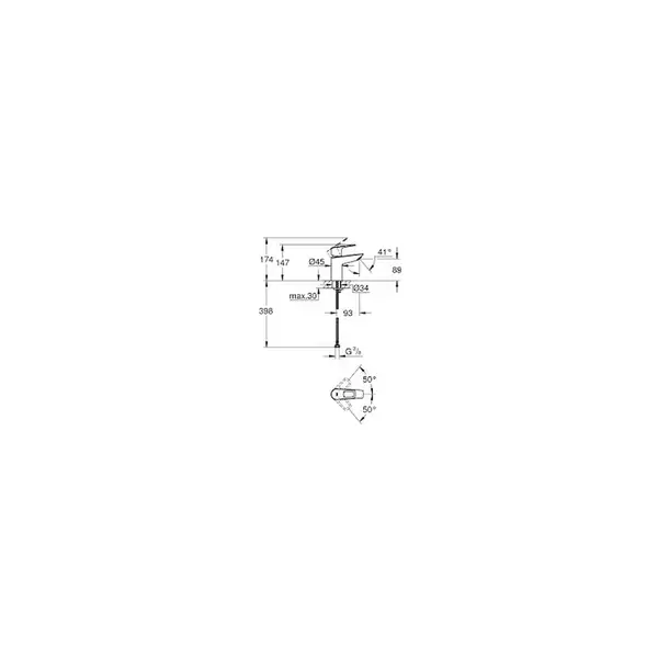 Набір змішувачів для ванни Grohe BauLoop, хром (UA123214S0)