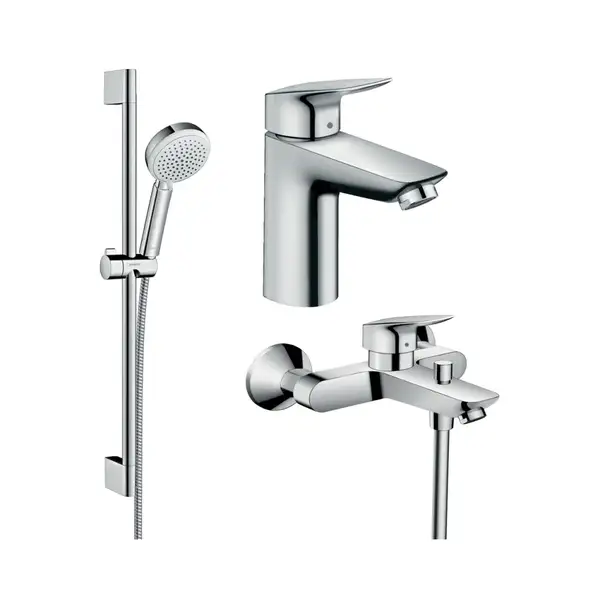 Набір змішувачів для ванни Hansgrohe Eco Logis 100 (71104 + 7140 + 26651400), хром (20200001)