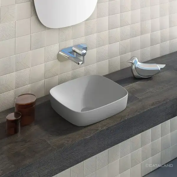 Раковина полувстраиваемая Catalano Green Lux Сolori 40 х 40 х h14 см, цвет - серый матовый 140AGRLXCS