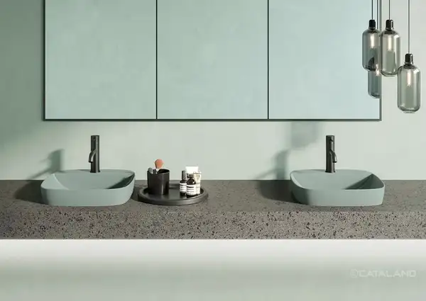 Раковина полувстраиваемая Catalano Green Lux Сolori 42 х 42 х h14 см, цвет - зелёный матовый 142GRLXNVS