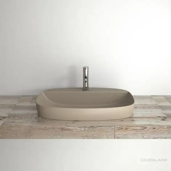 Раковина полувстраиваемая Catalano Green Lux Сolori 42 х 60 х h14 см, цвет - коричневый матовый 165GRLXNMS