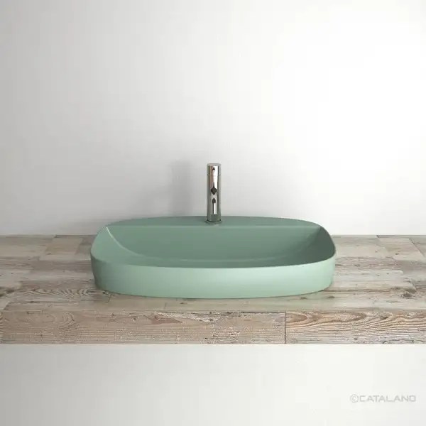 Раковина полувстраиваемая Catalano Green Lux Сolori 42 х 60 х h14 см, цвет - зелёный матовый 165GRLXNVS