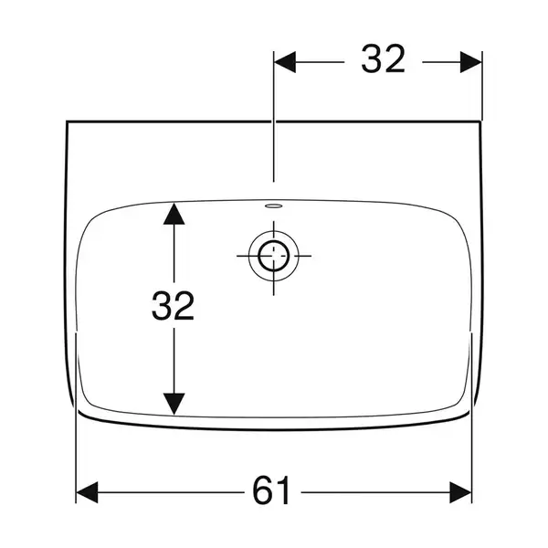 Раковина підвісна Geberit Selnova Square 65 х 46 см  500.299.01.5
