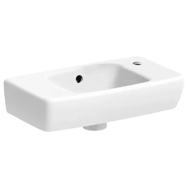 Маленькая (мини) раковина Geberit Selnova Compact 45 х 25 см, с 1 отверстием под смеситель справа (500.318.01.1)