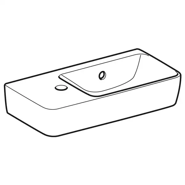 Маленькая (мини) раковина Geberit Selnova Compact 50 х 25 см, с 1 отверстием под смеситель слева (501.506.00.1)