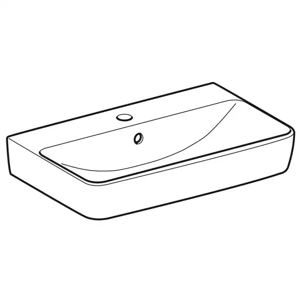 Раковина подвесная Geberit Selnova Compact 60 х 37 см, с 1 отверстием под смеситель (501.511.00.1)