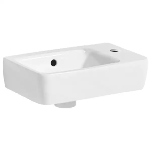 Маленькая (мини) раковина Geberit Selnova Compact 40 х 25 см, с 1 отверстием под смеситель справа (501.517.00.1)