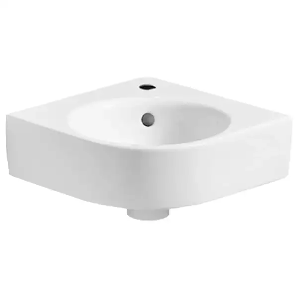 Угловая раковина Geberit Selnova Compact 39,5 х 45 см, с 1 отверстием под смеситель в центре (501.519.00.1)