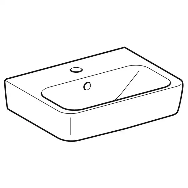 Маленькая (мини) раковина Geberit Selnova Compact 45 х 34 см, с 1 отверстием под смеситель (501.548.00.1)