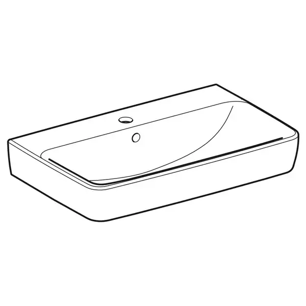Раковина подвесная Geberit Selnova Compact 65 х 40 см, с 1 отверстием под смеситель (501.890.00.1)