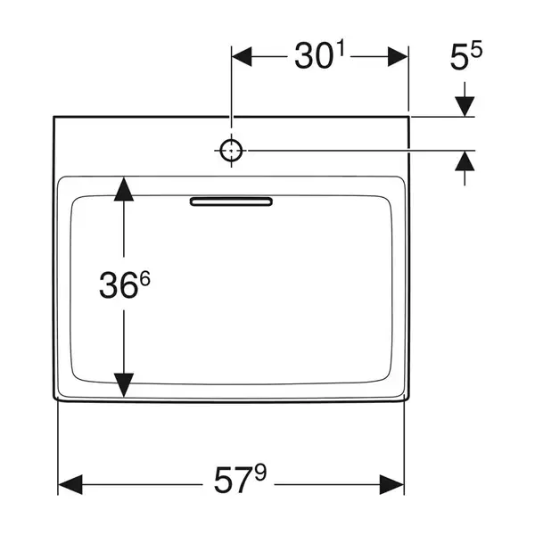 Раковина Geberit One 60 х 48 см 505.034.00.1