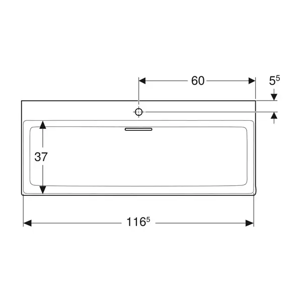 Раковина Geberit One 120 х 48 см 505.048.00.1
