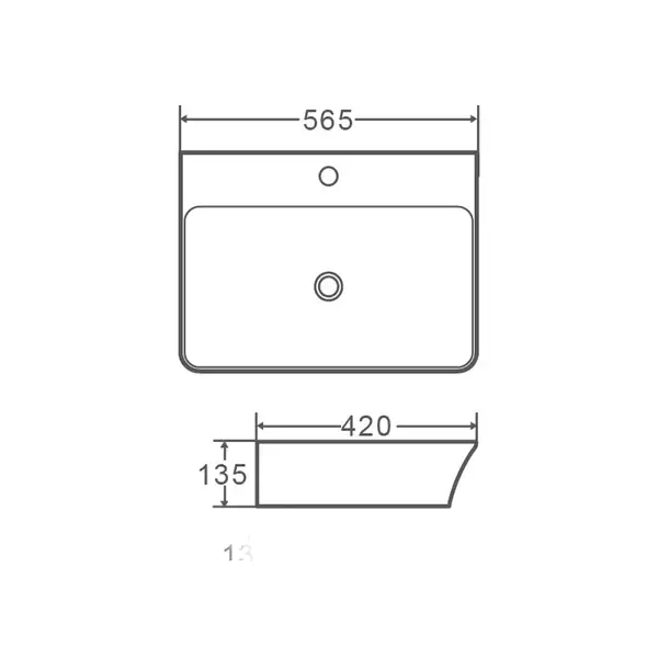 MIXXUS PREMIUM Bevel-0202 Умивальник накладний, білий (MP6481)