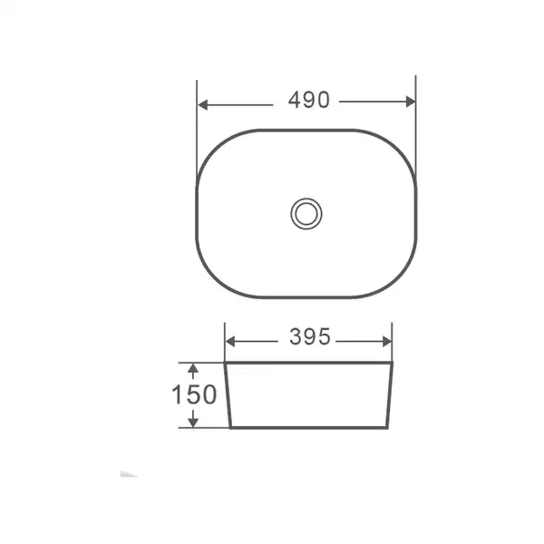 MIXXUS PREMIUM Diverse-0101 Умивальник накладний, чорний (MP6485)