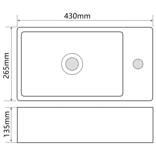 Mixxus Premium QUADRO-1201-L Раковина, біла (MP6505)