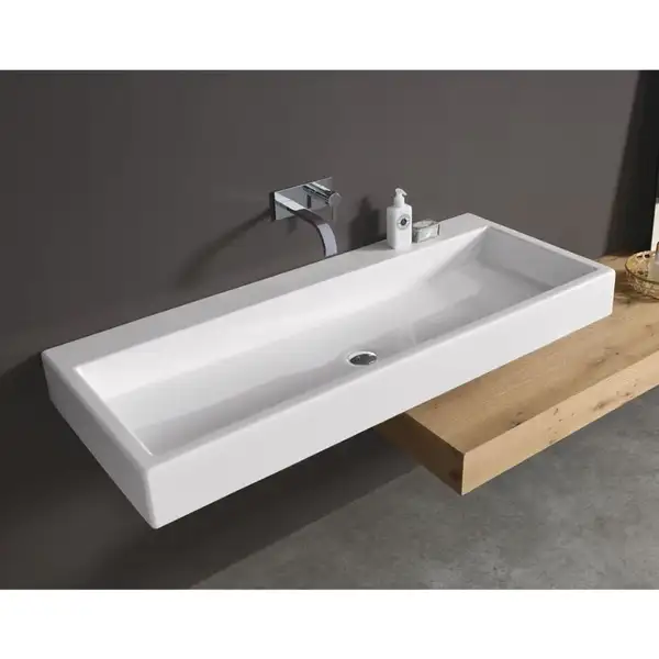 Nic-Design Умивальник підвісний Nic Design Cool без переливу 120х51x12.5 см, чорний глянець (001233008)