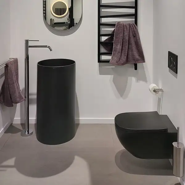 Nic-Design Умивальник окремо стоячий Nic Design OVVIO 45 x 85h, antracite matt (001453013)