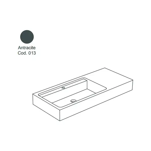 Умивальник підвісний Nic Design Elen 120 чаша зліва, antracite (001734CF013) (001734013CF)
