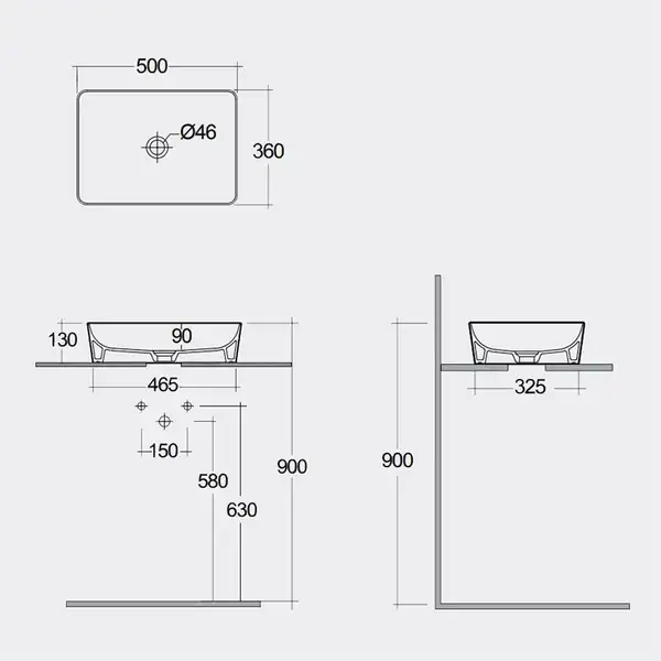 Rak Ceramics Feeling Раковина накладная, белый матовый (FEECT5000500A)