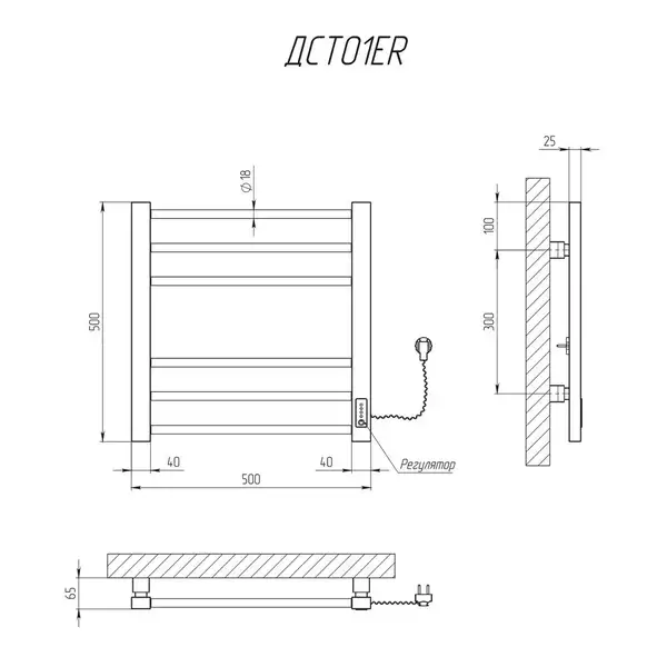 Рушникосушарка KOSSER Степ 500х500 ER (ДСТ01ER)