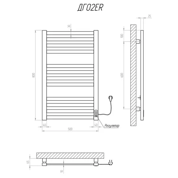 Рушникосушарка KOSSER Герда 800х500 ER (ДГ02ER)
