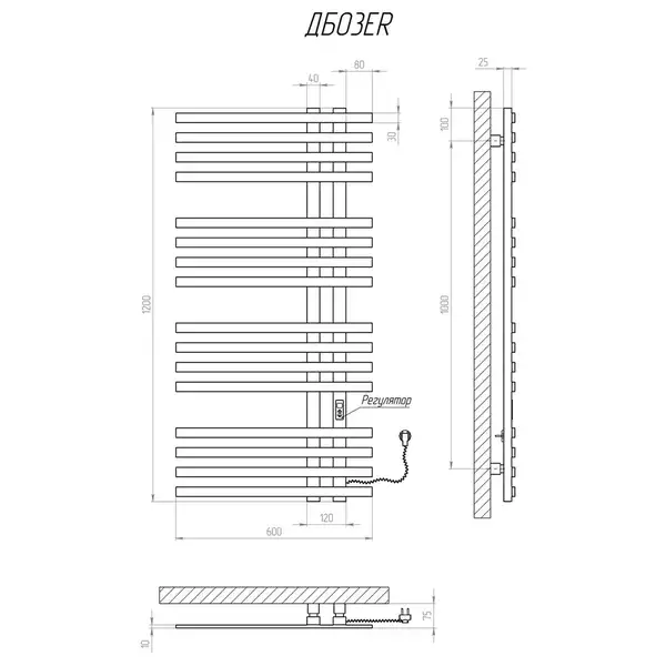 Рушникосушарка KOSSER Браш1200х600 ER (ДБ03ER)