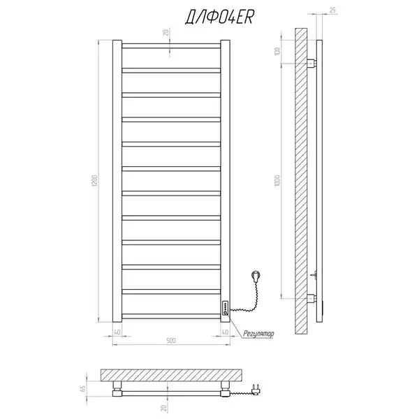 Рушникосушарка KOSSER Лофт 1200х500 ER (ДЛФ04ER)