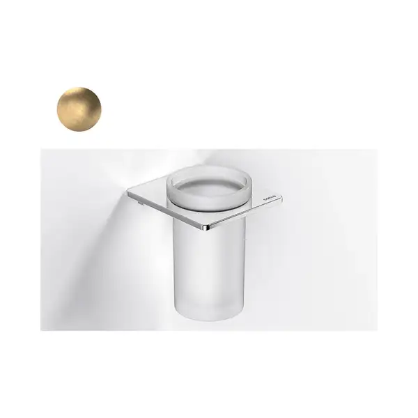 Склянка для щіток Sonia S-Cube Brushed Gold 85х110х95 мм, золото матове (182091)