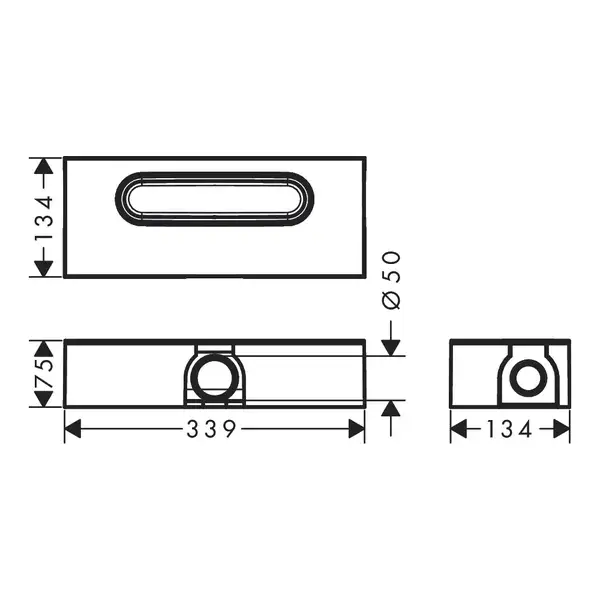 Корпус дренажного канала для стандартной установки Hansgrohe uBox universal (01001180) фото 3 Aquada.com.ua
