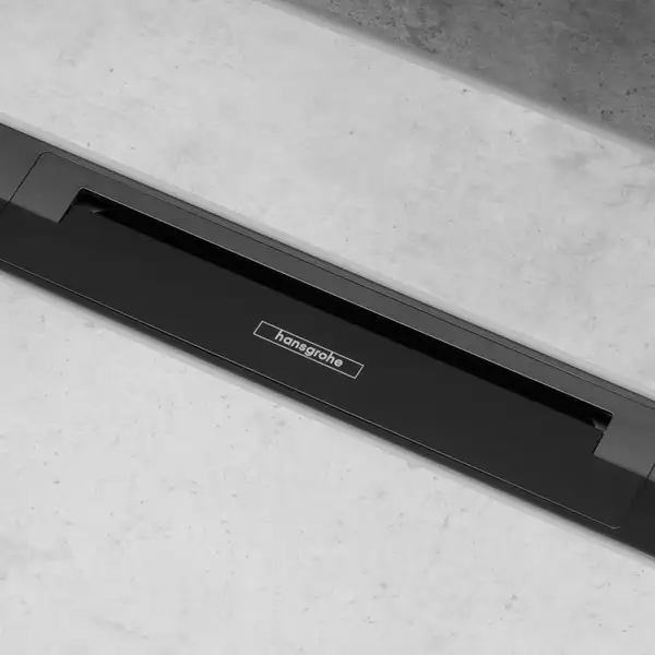 Внешняя часть трапа для душа, укорачиваемого 120 см Hansgrohe RainDrain Flex (чёрный матовый) 56054670