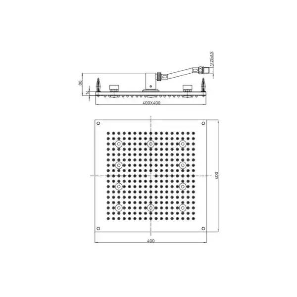 Душова лійка Bossini Dream Cube 400 10 LED з підсвічуванням, хром (H37372000030016)