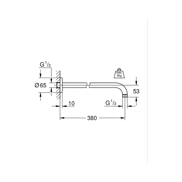 Душовий кронштейн Grohe RSH 380 мм (28361000)
