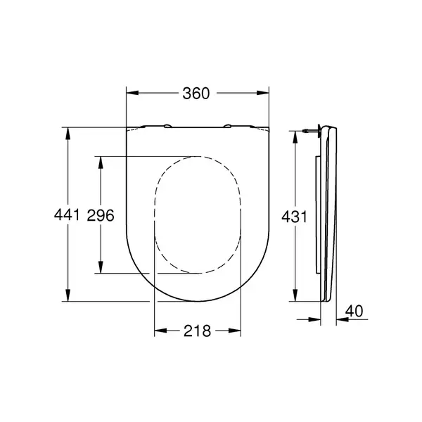 Унитаз Grohe Essence с сиденьем Soft Close (3957300H+39577000) фото 6 Aquada.com.ua