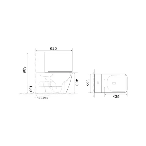 Mixxus Quadro-0404-T1 Унітаз-компакт, білий (MI8342)