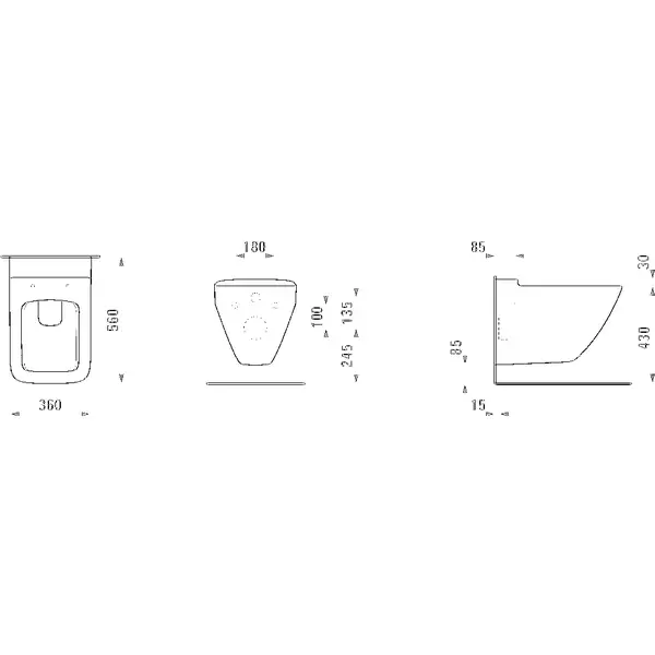 Унітаз Palace H8207060000001 rimless підвісний білий Laufen ШВЕЙЦАРІЯ