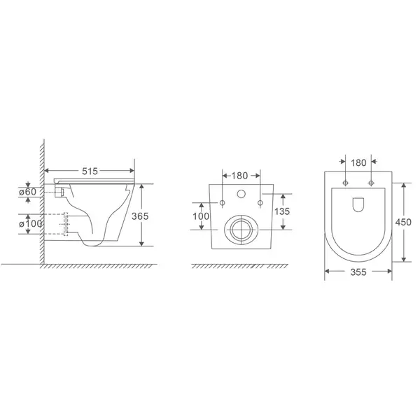 MIXXUS PREMIUM Bevel-0301-R Унітаз підвісний, білий (MP6470)