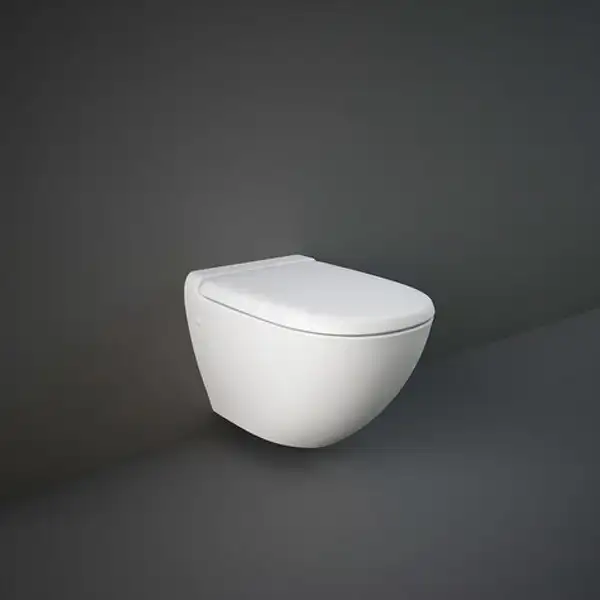Унитаз подвесной Rimless (безободковый) Rak Ceramics Reserva, белый глянец (RS13AWHA)