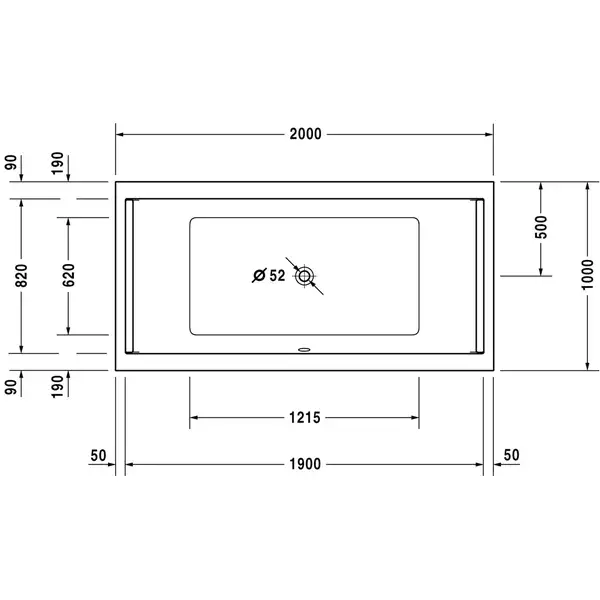 Duravit STARCK ванна 200*100см (700341000000000)