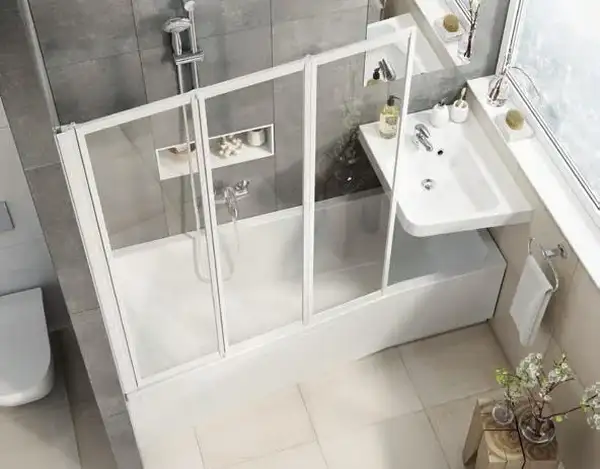 Двері для ванни трьохелементні AVDP3-160 Transparent, (40VS0102Z1) RAVAK