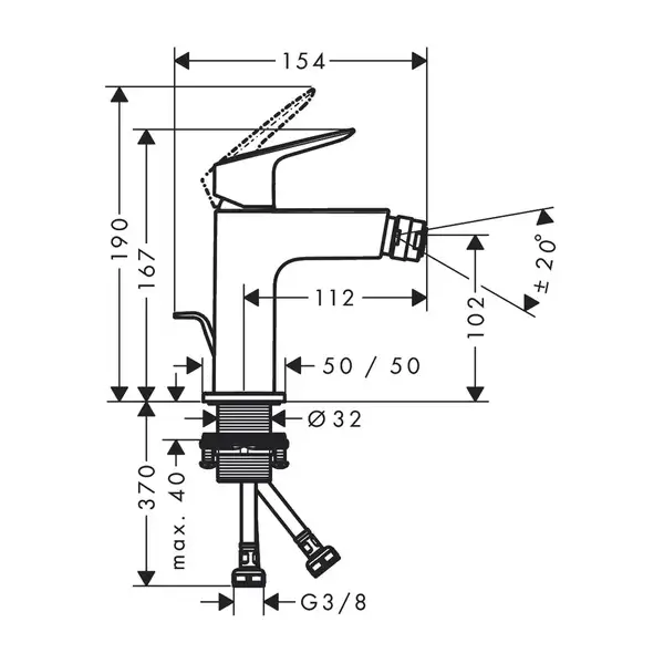 HANSGROHE Logis Fine Змішувач для біде, чорний матовий (71201670)