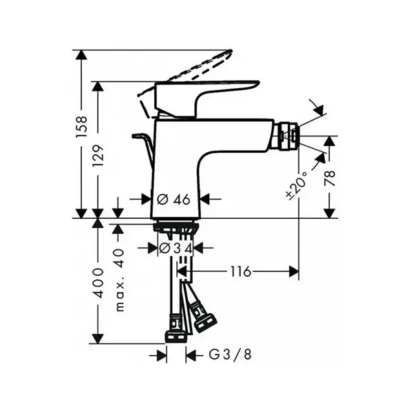 Hansgrohe Talis E Змішувач для біде, золото (71720990)