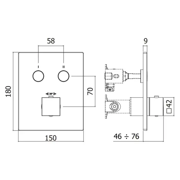 Paffoni Compact Box Термостат для душа, черный матовый (CPT518NO)