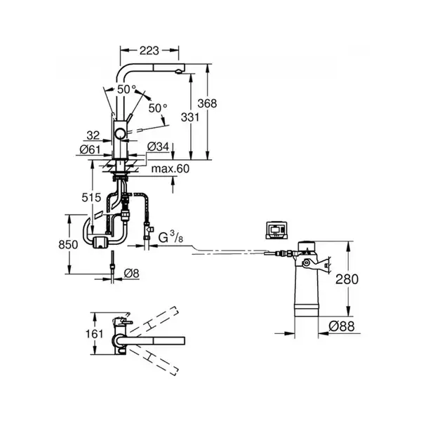 Комплект змішувача для кухні із фільтром Grohe Blue Pure (30382DC0)