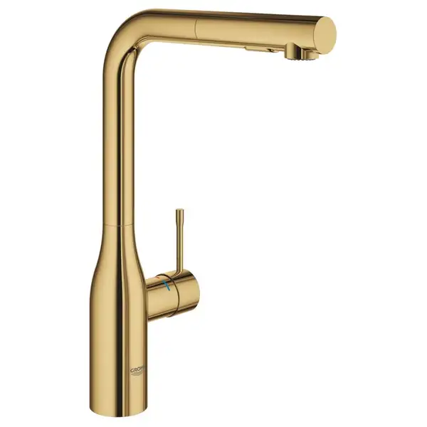 Змішувач для кухні Grohe Essence одноважільний з висувною лійкою, cool sunrise (30504GL0)