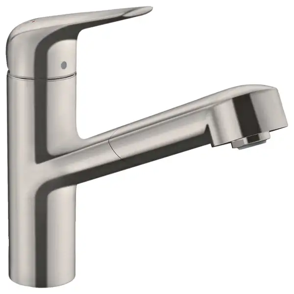 Кухонный смеситель 150, с вытяжным изливом, 1jet Hansgrohe Focus M42 (цвет - сталь) 71814800