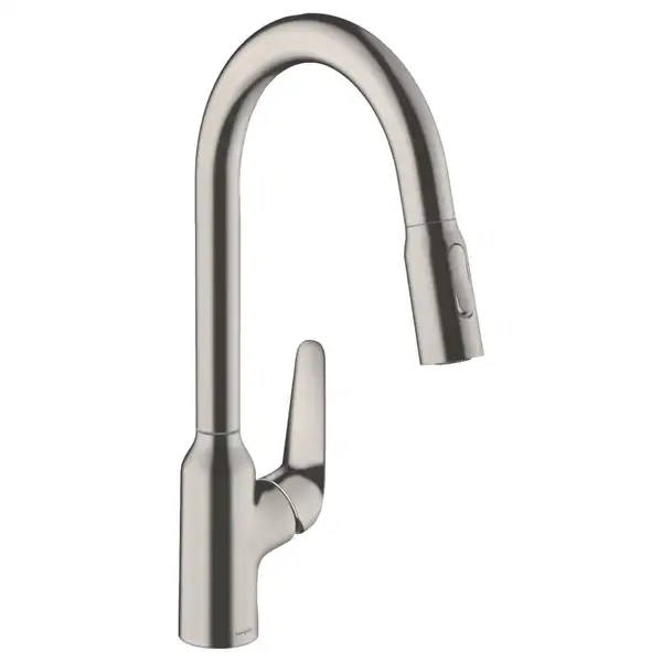 Кухонный смеситель 220, с вытяжным душем, 2jet sBox Hansgrohe Focus M42 (цвет - сталь) 71820800